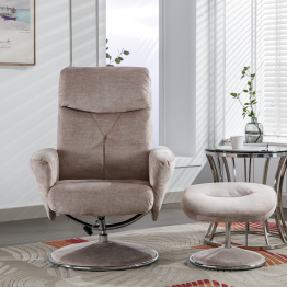 SC.Paddington Recliner Chair - Footstool in Champagne